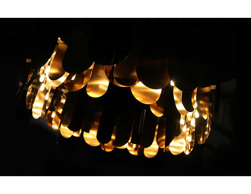 Panel LED Chandelier, Bronze