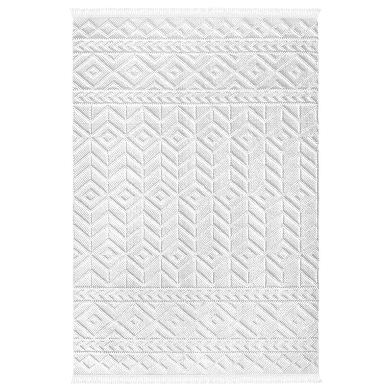 Spalla Cotton Geometric Indoor Rug, Rectangle 4' x 5'11"