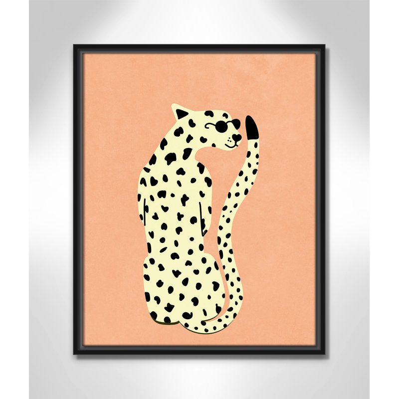 Motif de guépard «Cool» par Oltmanns, Framed Canvas, Black Floater, 17.5'' W x 21.5'' H