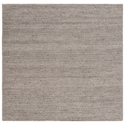 Tapis gris clair en laine / coton et autres fibres touffeté à la main Himalaya