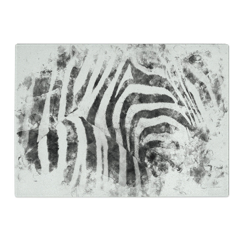 Tempered Glass Stripes of the Zebras Chopping Board, 28.5 cm x 39 cm
