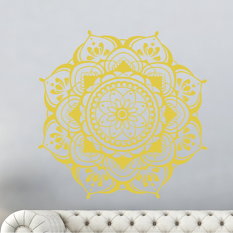 Adhésif décoratif Mandala Mehndi, H 20 po x l 22 po, Doré