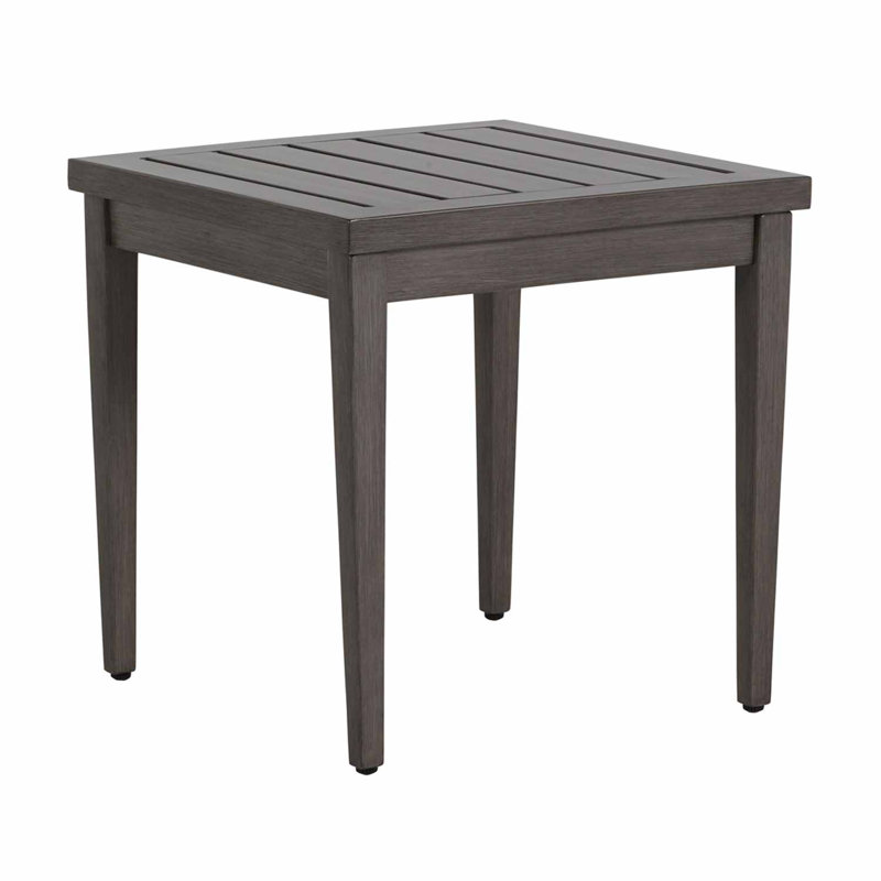 Brookings Wrought Aluminum Side Table, Slate Gray