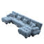 Canapé modulaire à combinaison libre, canapé en forme de U pour le salon, canapé confortable à 4 places avec 2 repose-pieds
