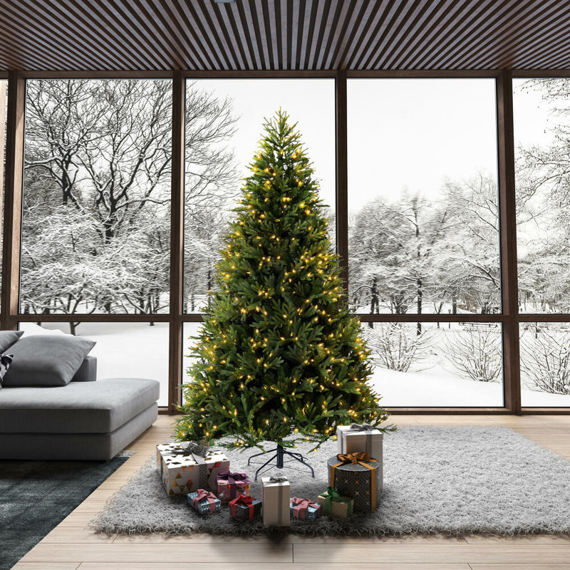7.5' H Lighted Artificial Fir Christmas Tree