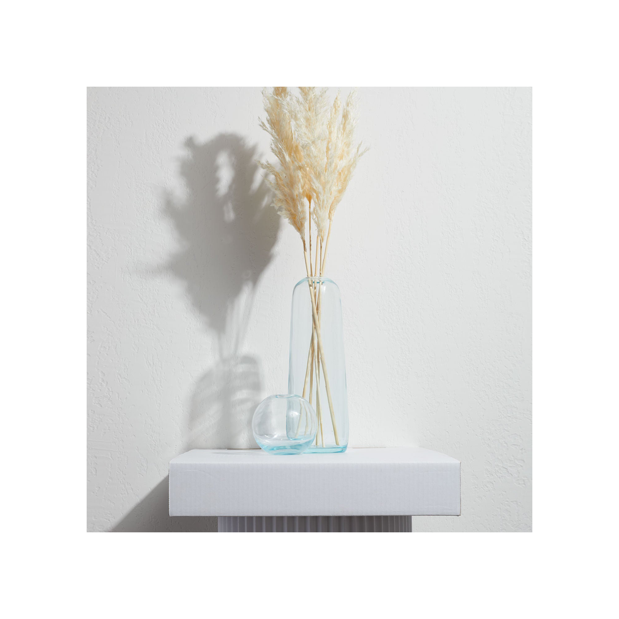 Aurora Handmade Glass Table Vase, Sky, 11.5" H x 4" W x 4" D