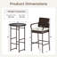 Ensemble de 3 tabourets de bar et table en métal avec plateau en verre