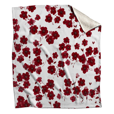 Flowers Fleece Throw Blanket - Floral Throws for Sofas or Beds