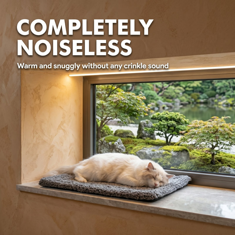 Lit pour chat auto-chauffant, tapis pour chien auto-chauffant avec housse amovible et fond antidérapant, coussin chauffant pour animal de compagnie très chaud, lavable non électrique, 24 po x 18 po