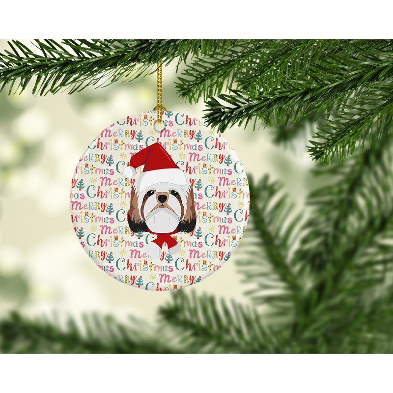 Ornement suspendu Shih Tzu Merry Christmas
