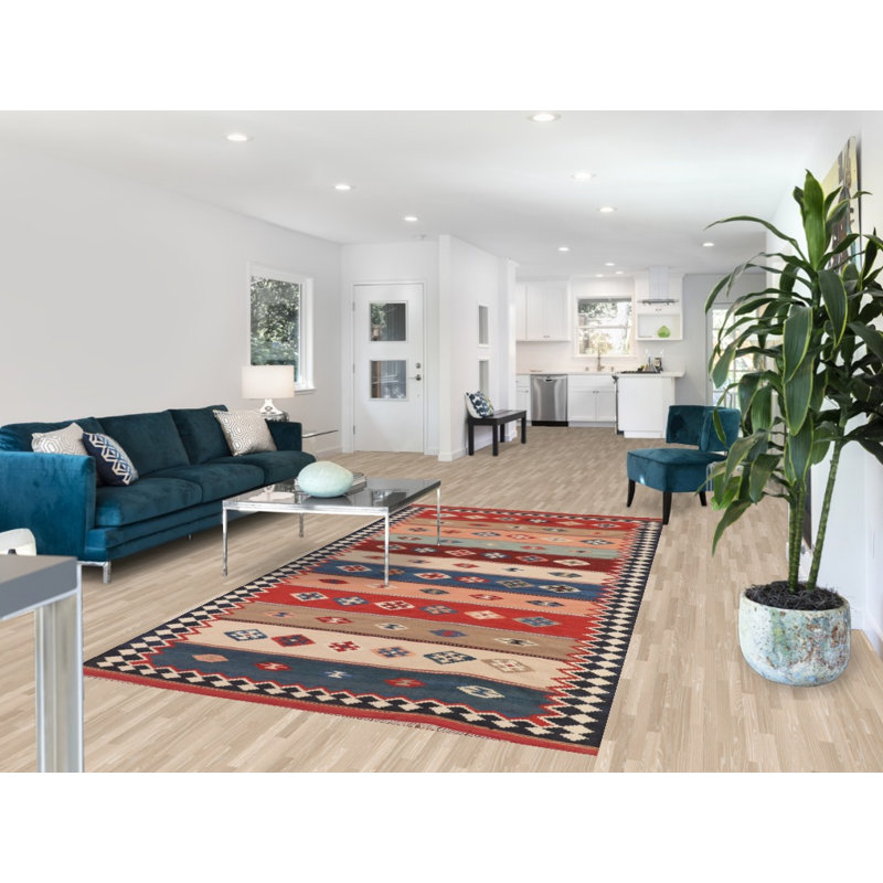 Tapis rayé à motif géométrique kilim 5 x 10