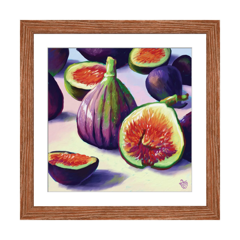 Figues, figues, figues - reproduction d'art murale - papier d'art encadré, Brun, H 16 po x l 16 po
