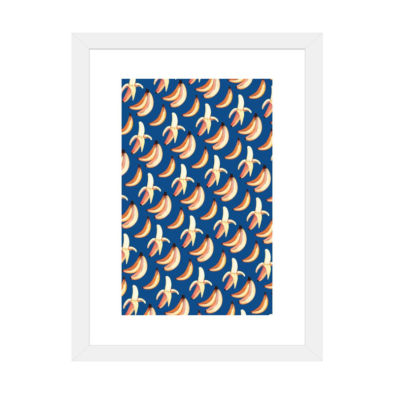 " Bananas " by Jo Taylor, White Framed Paper, White, 24" H x 16" W x 1" D
