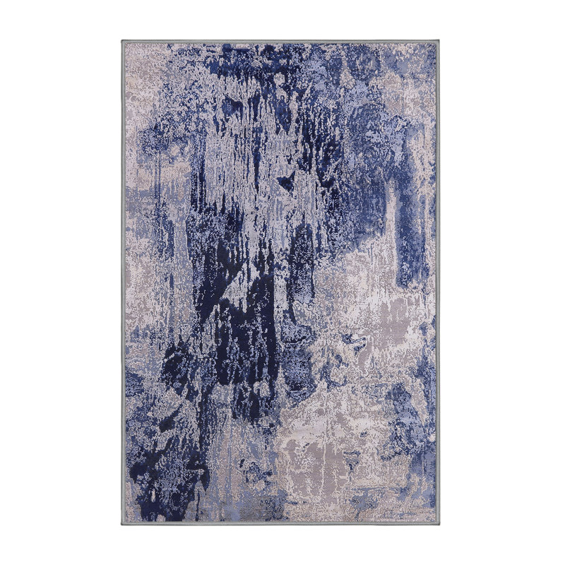 Tapis abstrait mauve / gris, Rectangle 7 pi x 9 pi
