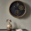 Black and Champagne Metal Working Cog Wall Clock