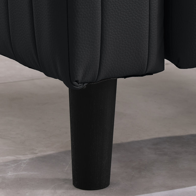 Canapé en cuir 78,7 po Delana, Noir