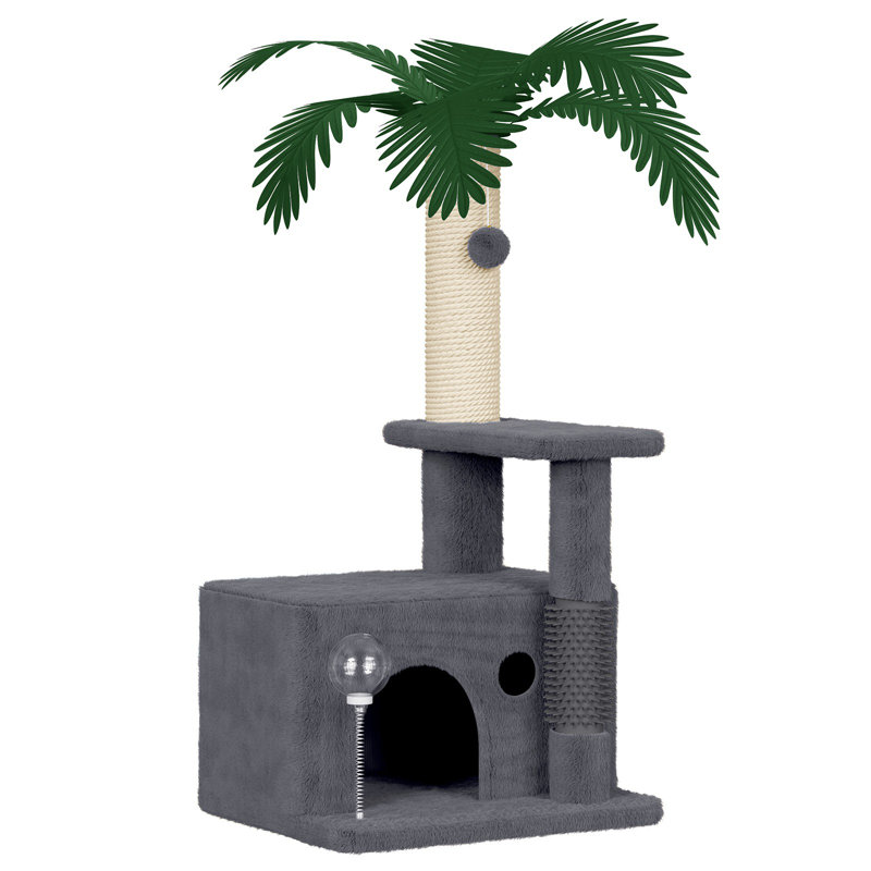 90cm H Cat Tree, Dark Grey
