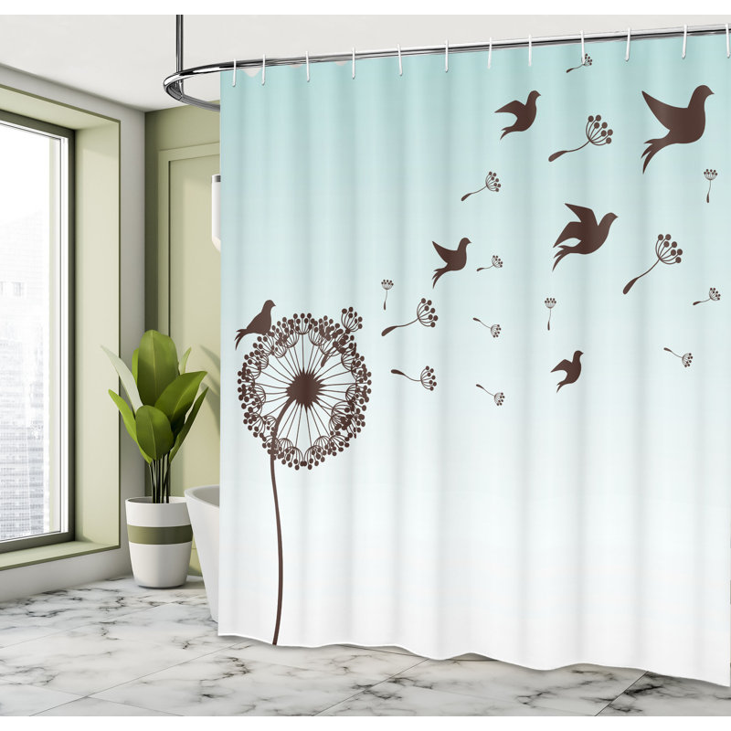 Shower Curtain with Hooks Included, 69" H x 105" W