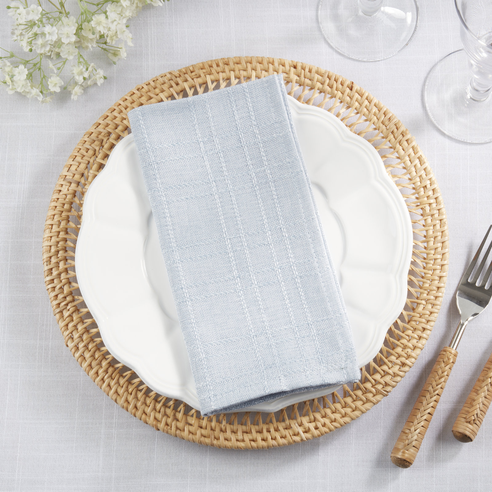 Plaid Napkin, Blue