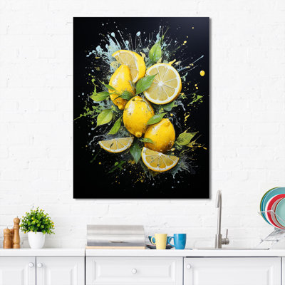 «Neon Lime Lemonade Luminescence», art mural fruits