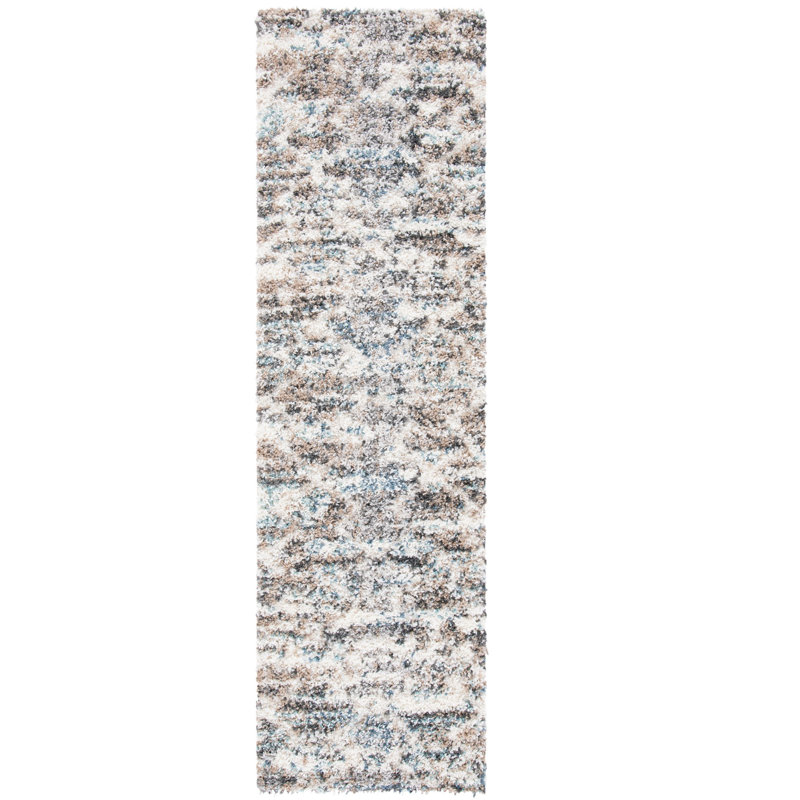 Xenia Shag Performance Geometric Rug, Runner 2'2" x 8'