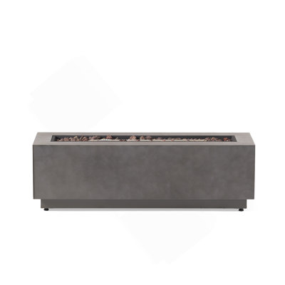 RECTANGULAR IRON FIRE PIT -50 000 BTU WITH TANK HOLDER