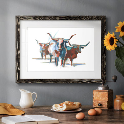 Modern Longhorns I Framed On Paper Print