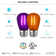 0.5 Watt S14 LED Coloured String Light Bulb, Purple and Orange, E26/Medium (Standard) Base