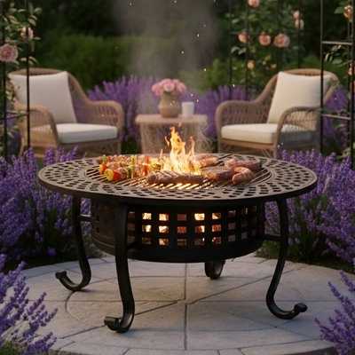 Round Iron Charcoal Smokeless Fire Pit