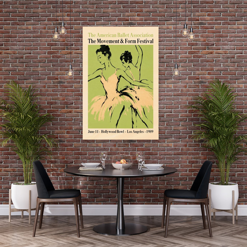 Vintage Ballet Dancers Classic Elegant Vintage Wall Art Print, 60" H x 40" W