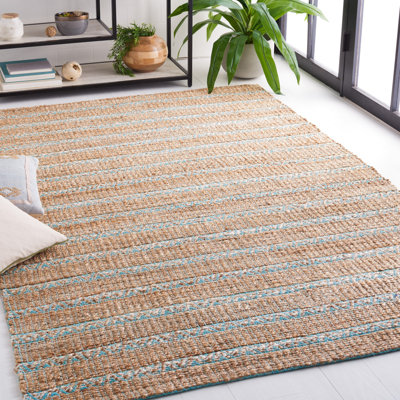 Tapis géométrique en jute et en coton tissé à plat Ifeoluwakitan