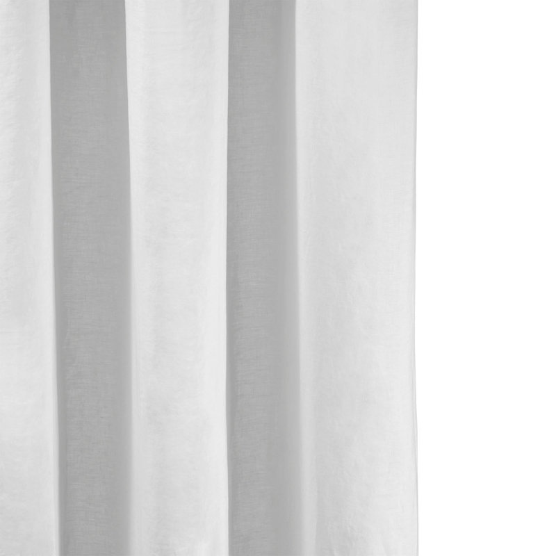Linen Semi Sheer Curtain Single Panel, White