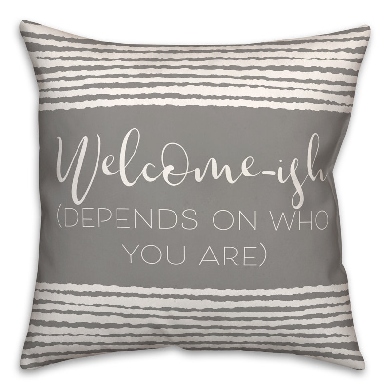 Coussin décoratif, H 18 po x l 18 po, Gris