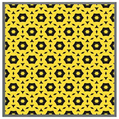 Brickendon Yellow & Black Geometric Pattern 1 Piece Single Picture Frame Wall Art