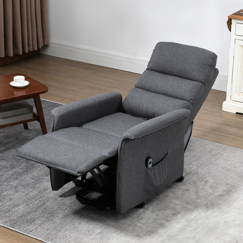 Electric Lift Recliner For Elderly People - Gray, Fabric, Remote, Side Pockets Living Room Elderly- Gray Chair Remote-Controlled, Convenience