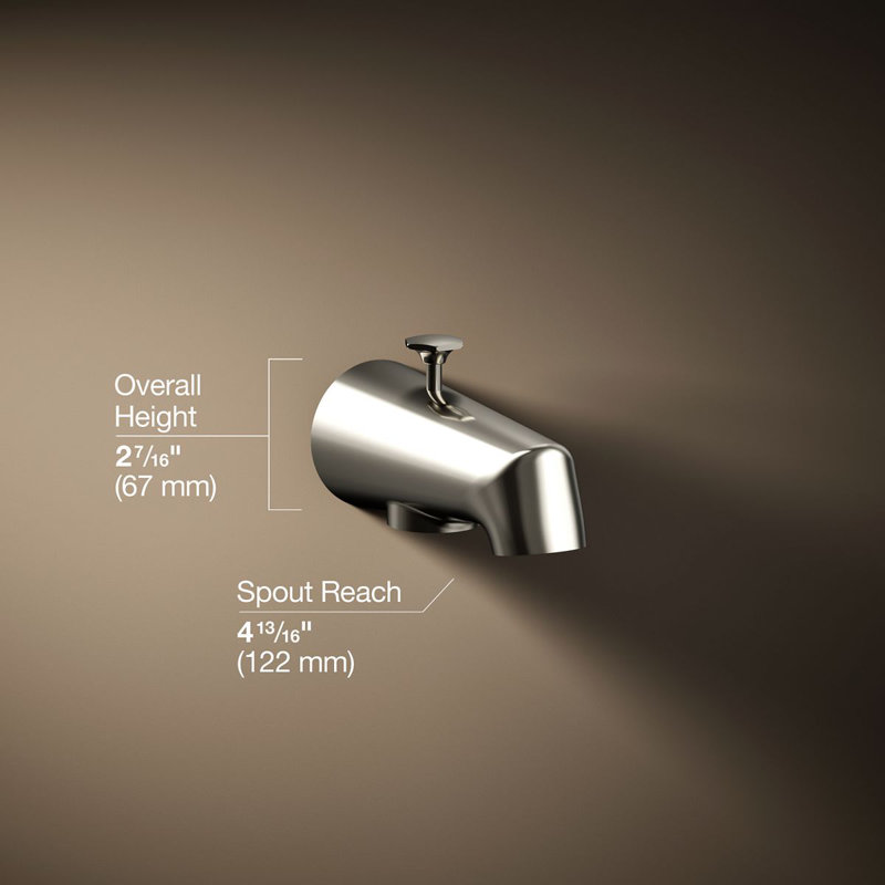 Antique™ Standard 4-7/8" Diverter Bath Spout with Disc-Shaped Knob, Vibrant Polished Nickel