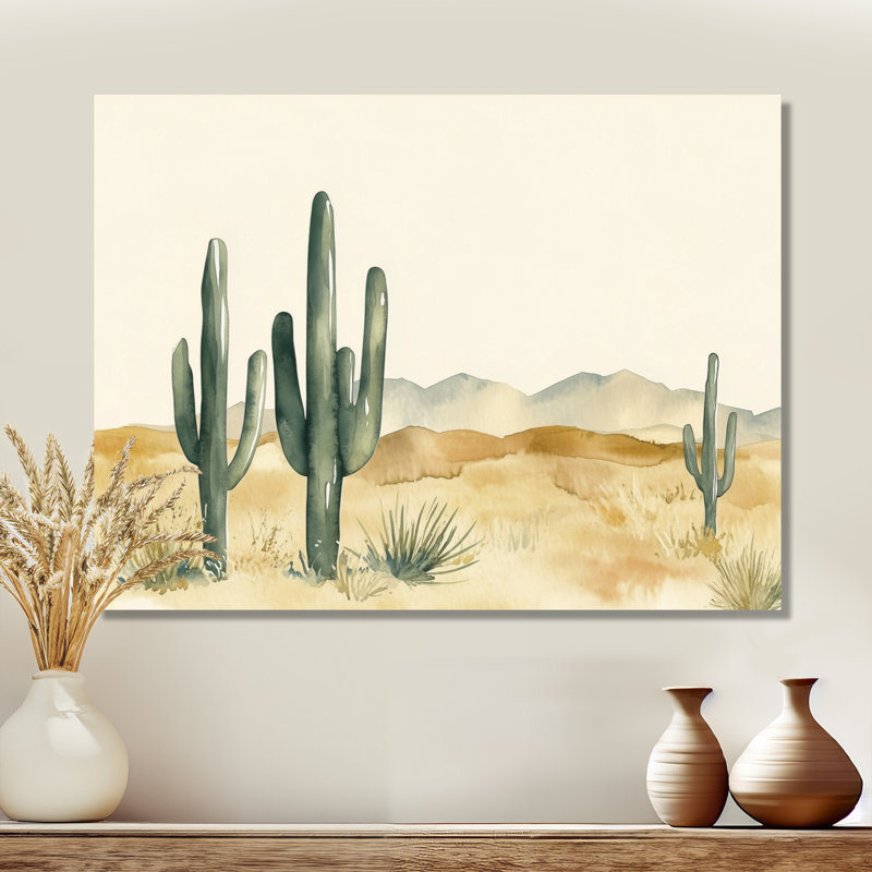 Cactus doux du désert I - art mural en métal vert, impression sur métal cactus, L 40 po x H 30 po