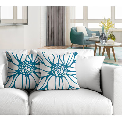 Floral Outdoor Reversible Throw Pillow