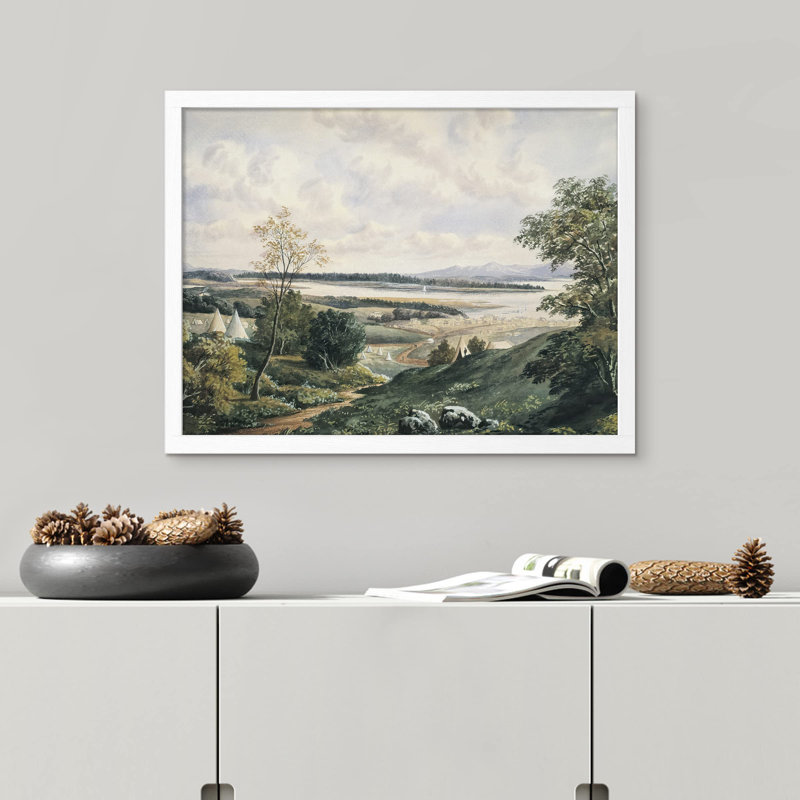 "Campagne champ vert émeraude" sur papier, Blanc, H 11 po x l 14 po