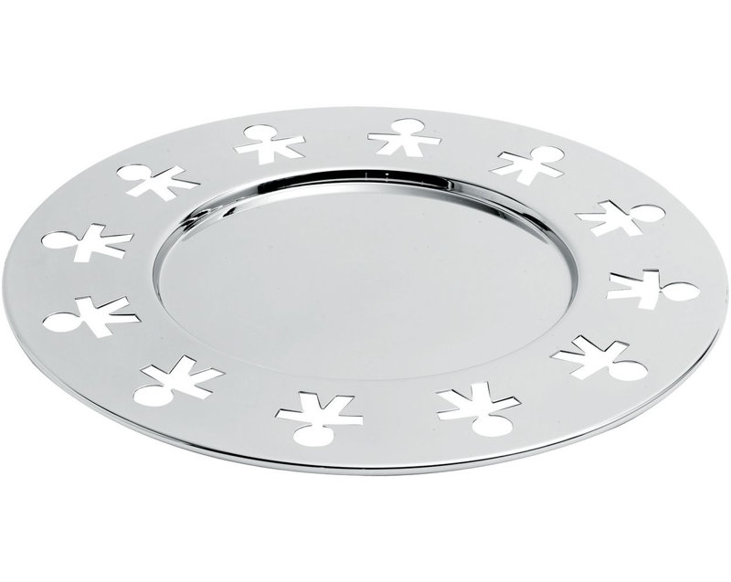 Girotondo By King Kong Metal Round Placemat, Silver