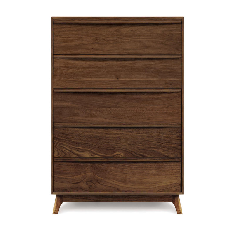 Commode 5 tiroirs Catalina, Noyer naturel