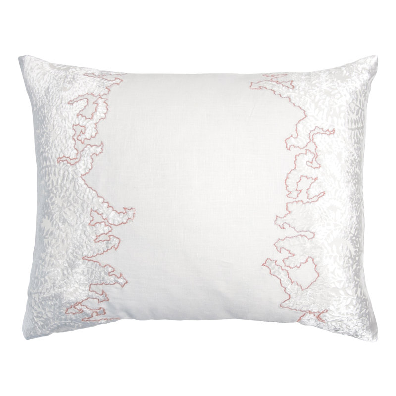 Ferns Floral Linen Throw Pillow, Rectangle 16"H x 20" W, Apricot