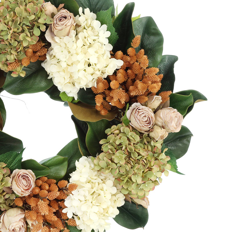 26" Thistle and Hydrangea Wreath