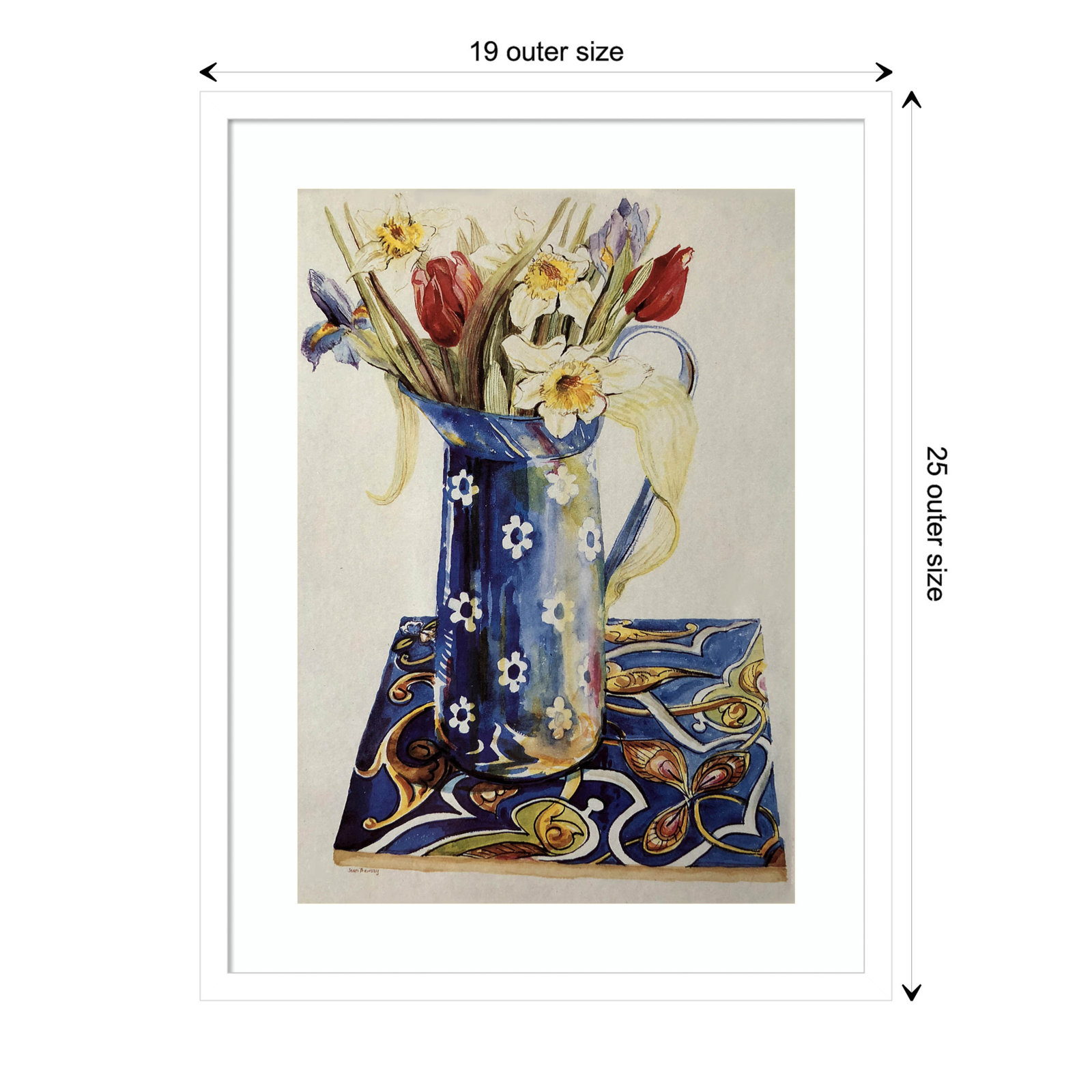Tulips by Thewsey Joan, 25" H x 19" W, White