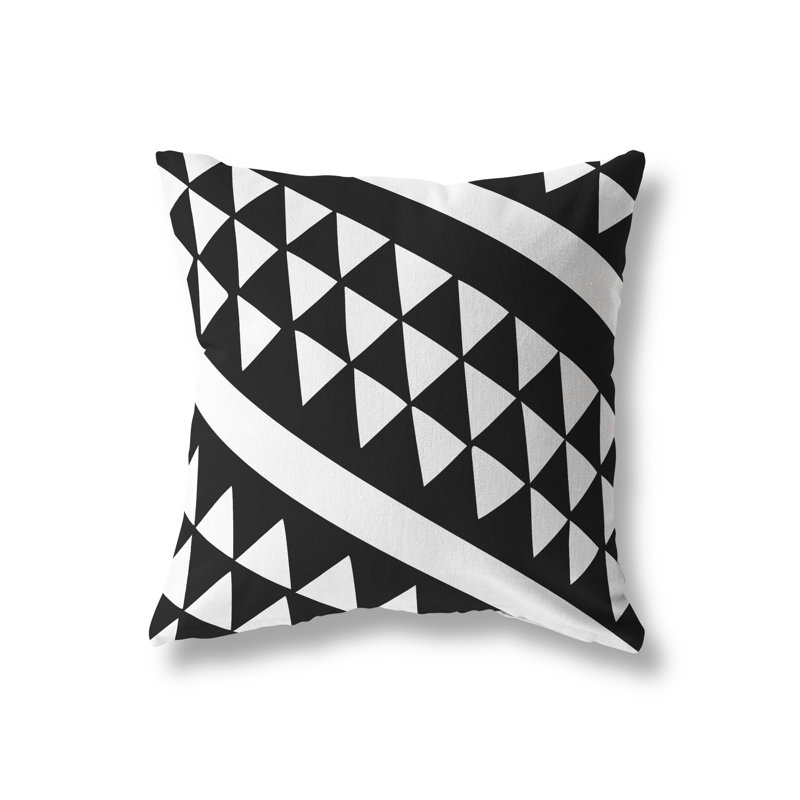 Housse de coussin d'extérieur carré et insert, L 19 po x H 19 po, Noir