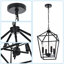 Luminaire suspendu lanterne noir mat à 4 lumières Hisato