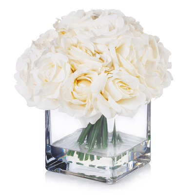 Fabric Rose Arrangement in Vase