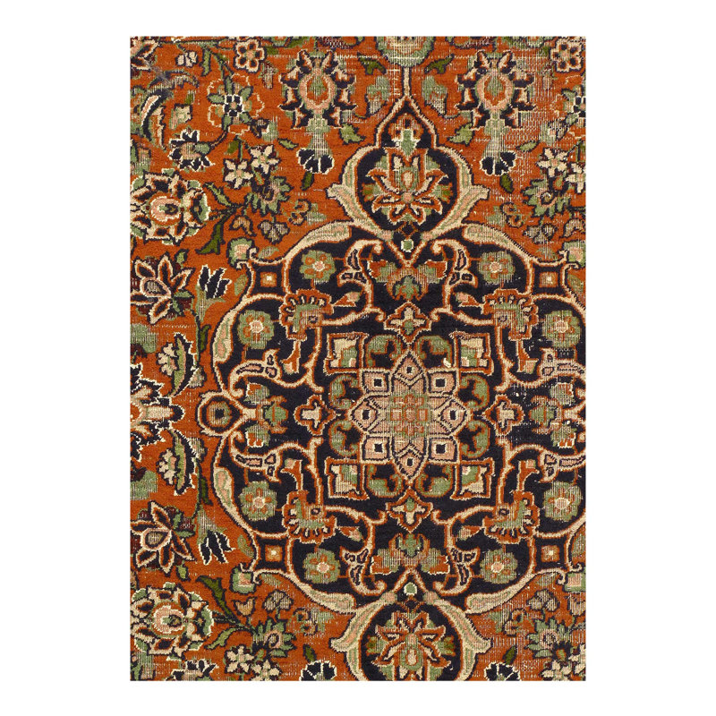 Tapis rose en soie noué à la main 4 pi 2 po x 6 pi 2 po Tabriz
