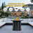26" H x 30" W Propane Fire Pit Outdoor Round Mosaic Table, Metal Cover Lid, Glass rocks and Hideaway Gas tank space