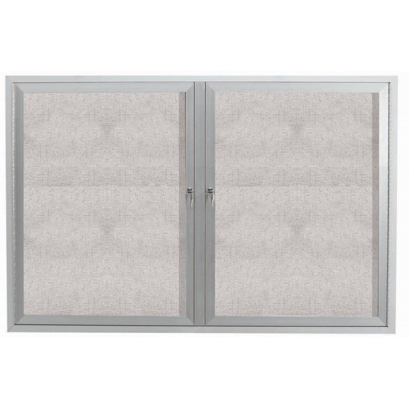 Tableau d'affichage mural extérieur pour l'extérieur, Aluminium anodisé satin transparent, Deux, 48 po x 72 po